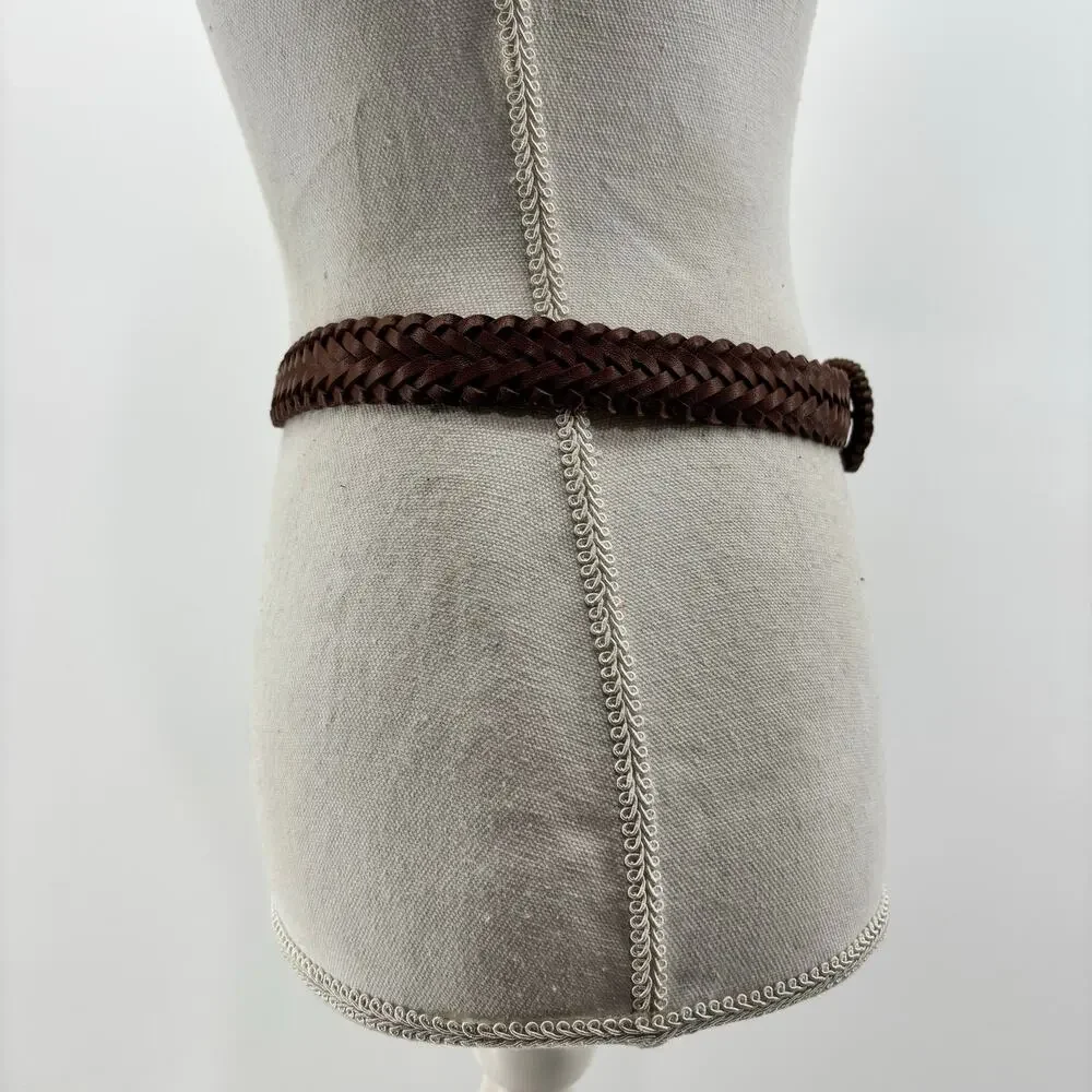 Milor Belt Womens Sz Small Medium Brown Braided Weaved
